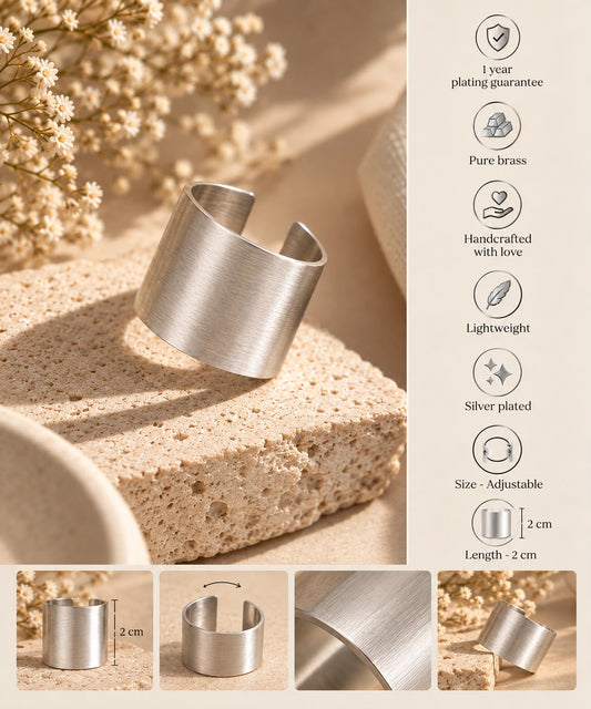 Ditalini Adjustable Band Silver