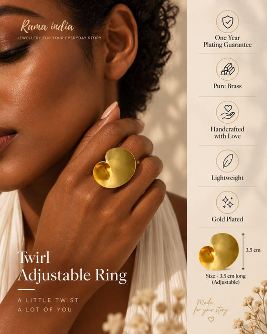 Twirl Adjustable Ring Golden