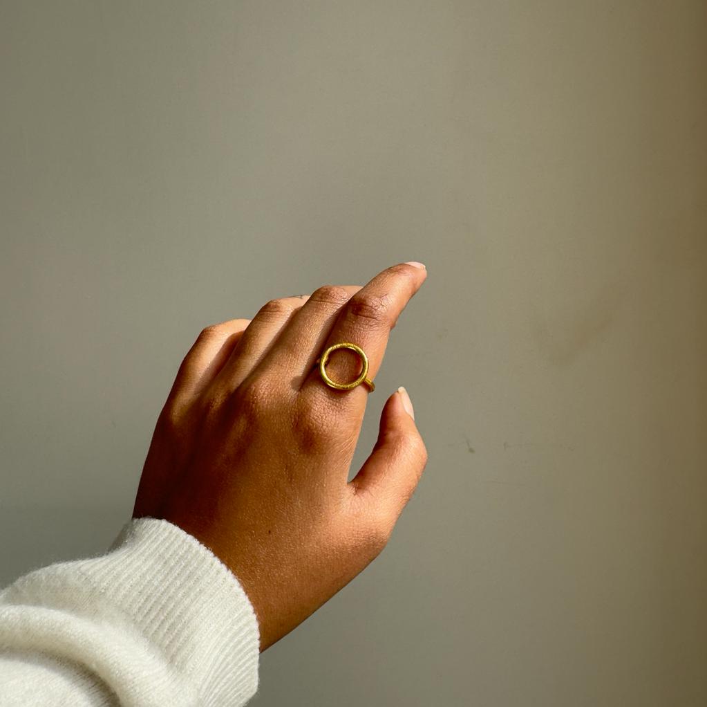 Circle Adjustable Ring Golden