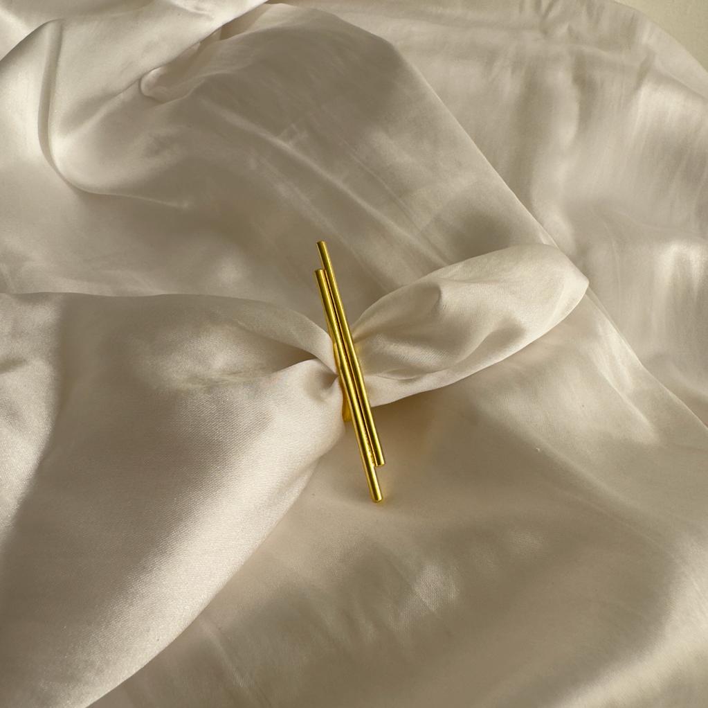 Double Bar Adjustable Ring Golden