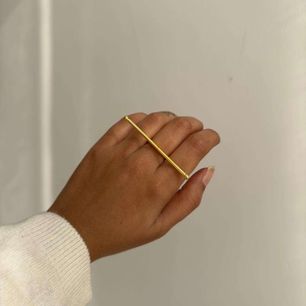 Single Bar Adjustable Ring Golden