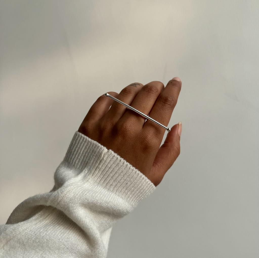 Single Bar Adjustable Ring Silver