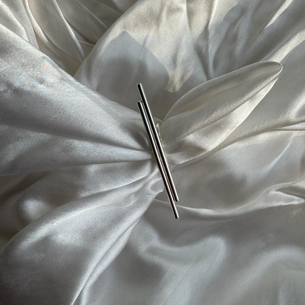 Double Bar Adjustable Ring Silver