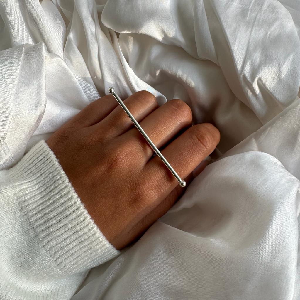 Single Bar Adjustable Ring Silver