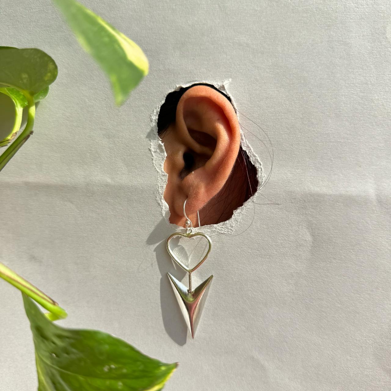 Anchor Hooks Heart Silver