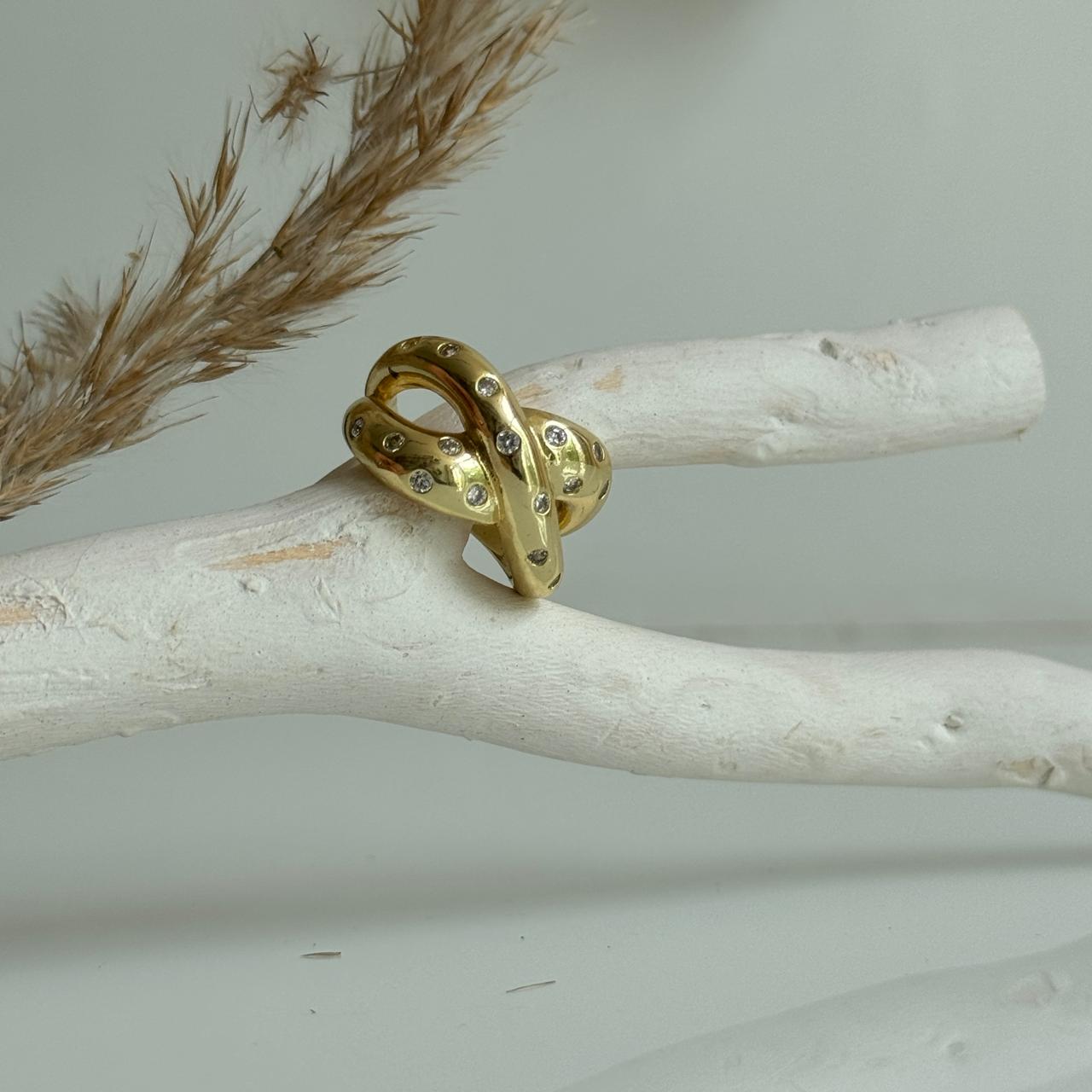 Infinity Knot Adjustable Ring Golden