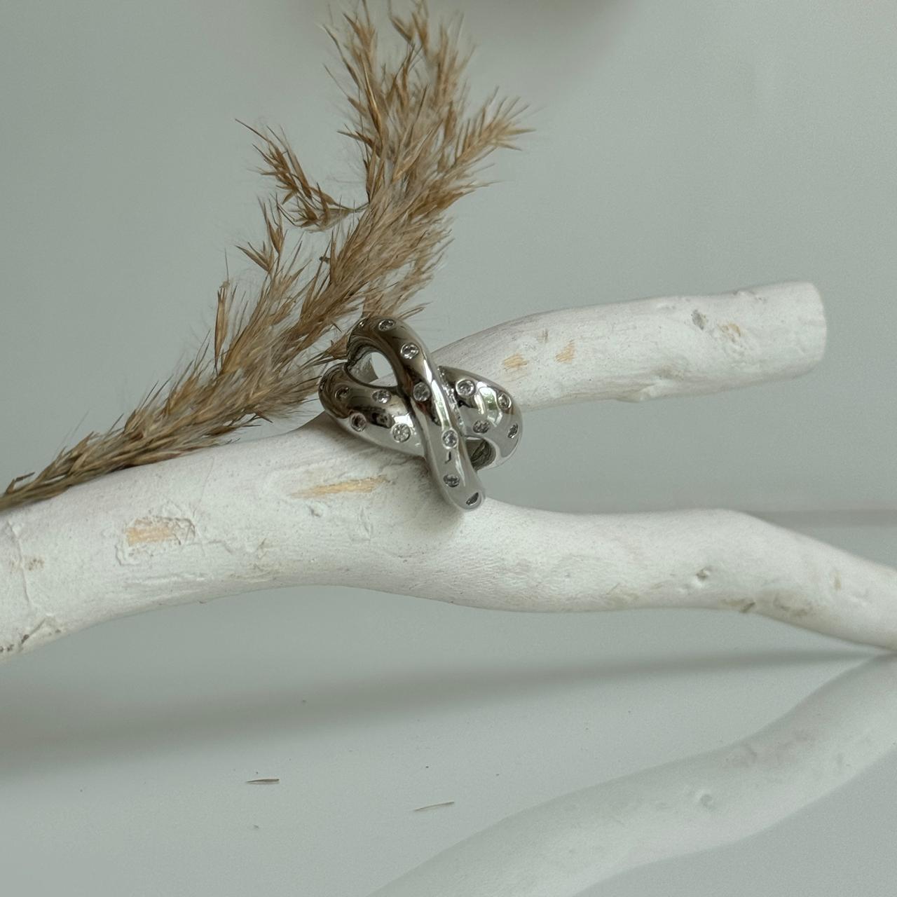 Infinity Knot Adjustable Ring Silver