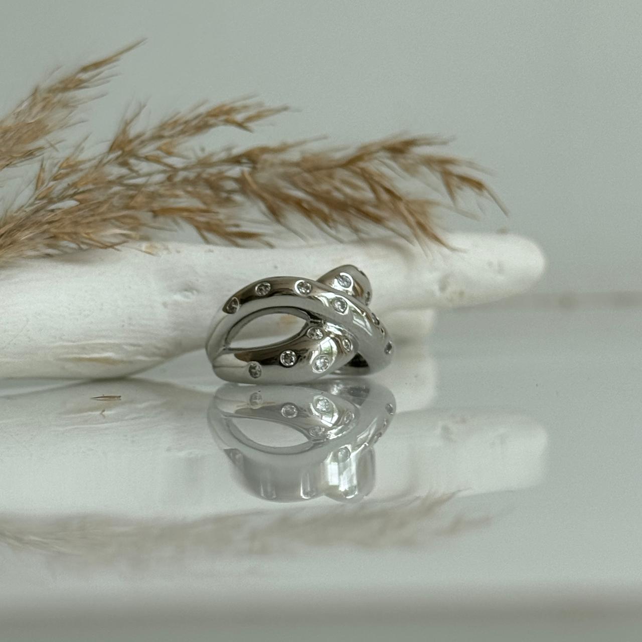 Infinity Knot Adjustable Ring Silver