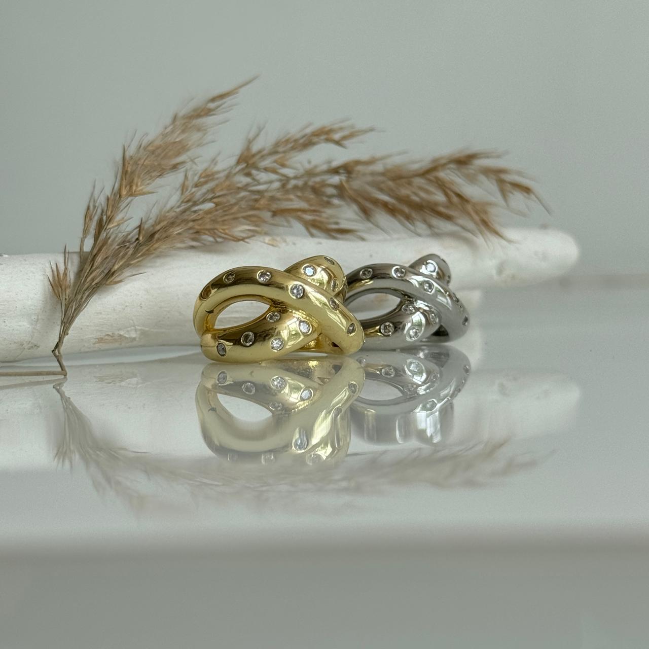 Infinity Knot Adjustable Ring Golden
