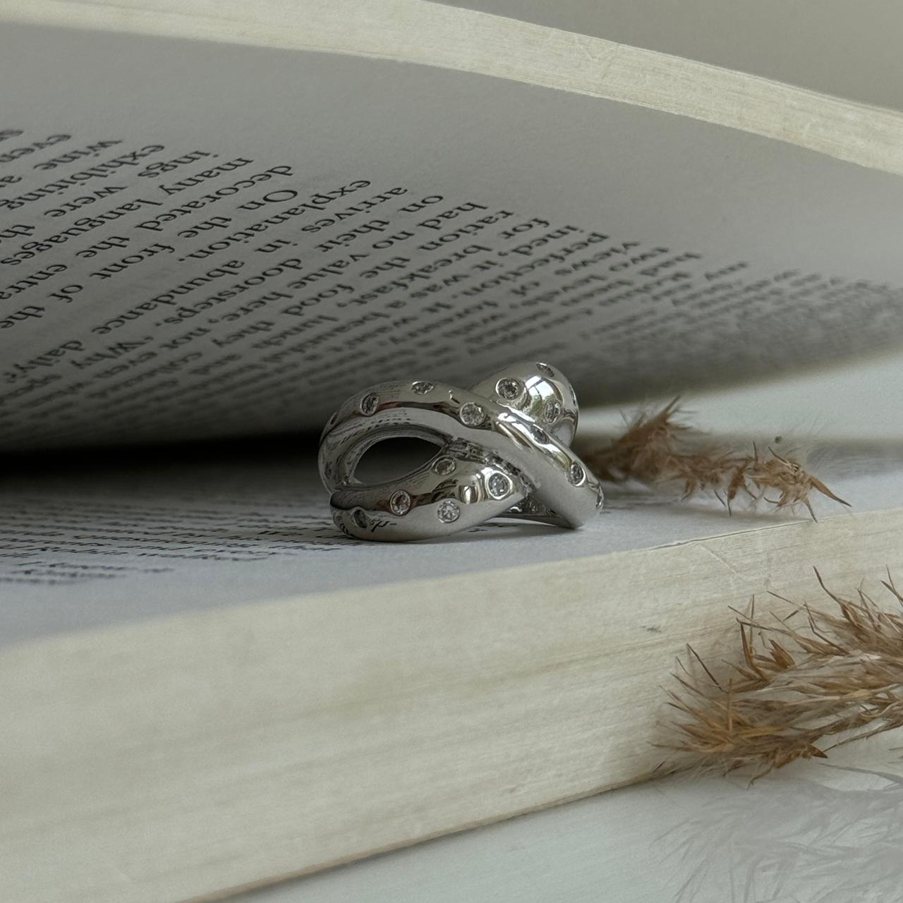 Infinity Knot Adjustable Ring Silver