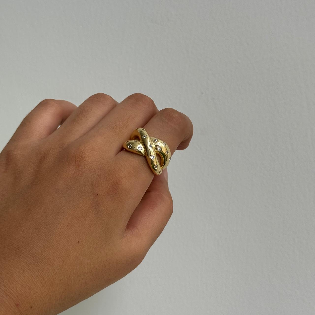 Infinity Knot Adjustable Ring Golden