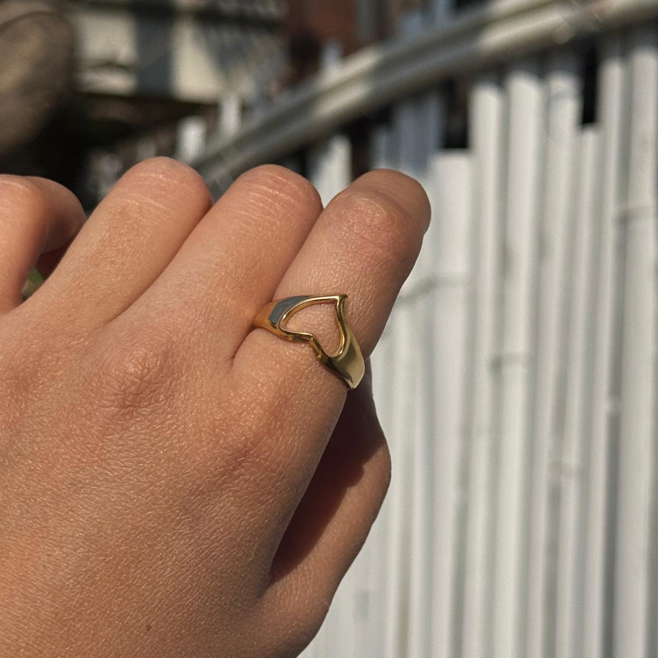 Notch Heart Adjustable Ring