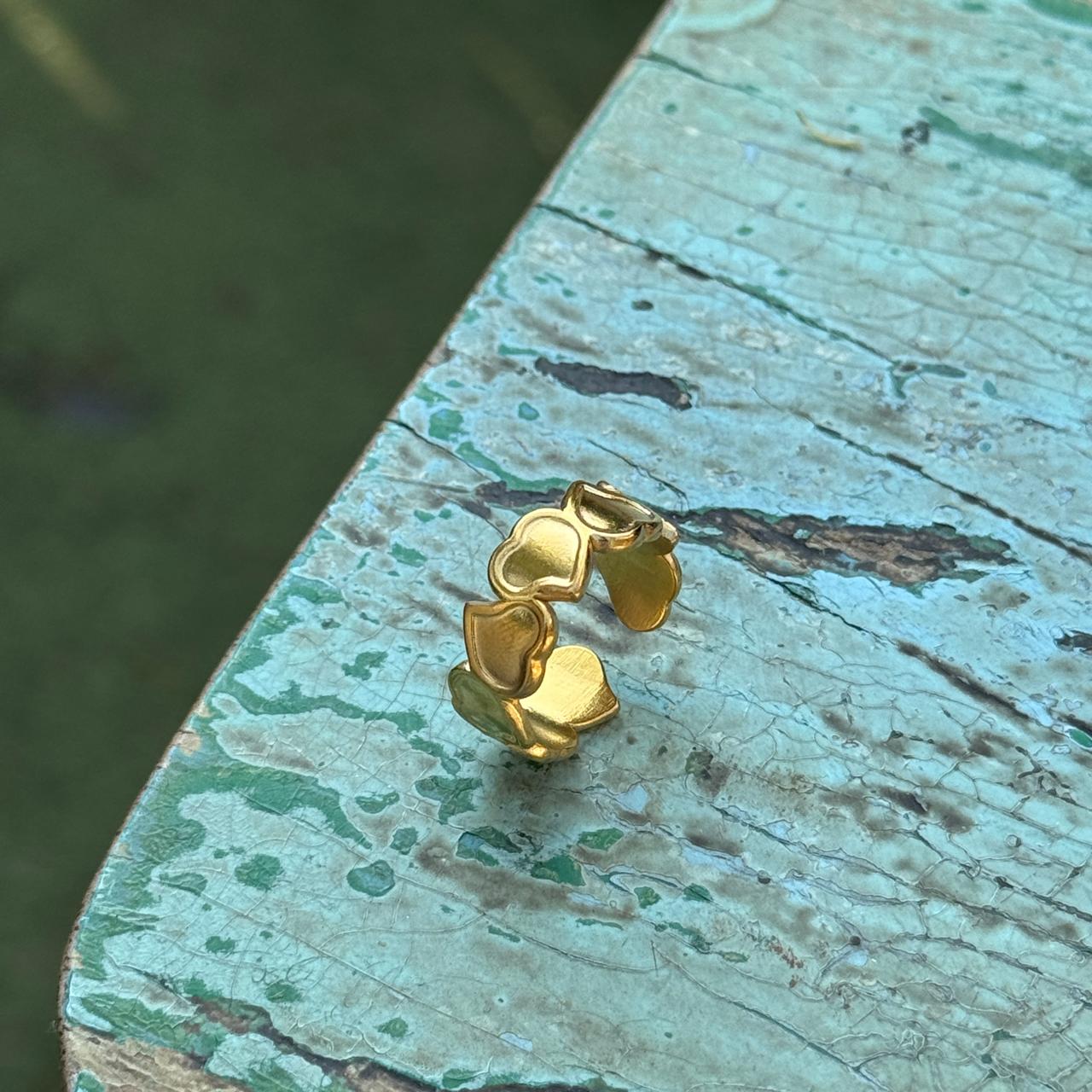 Solid Heart Adjustable Band Ring