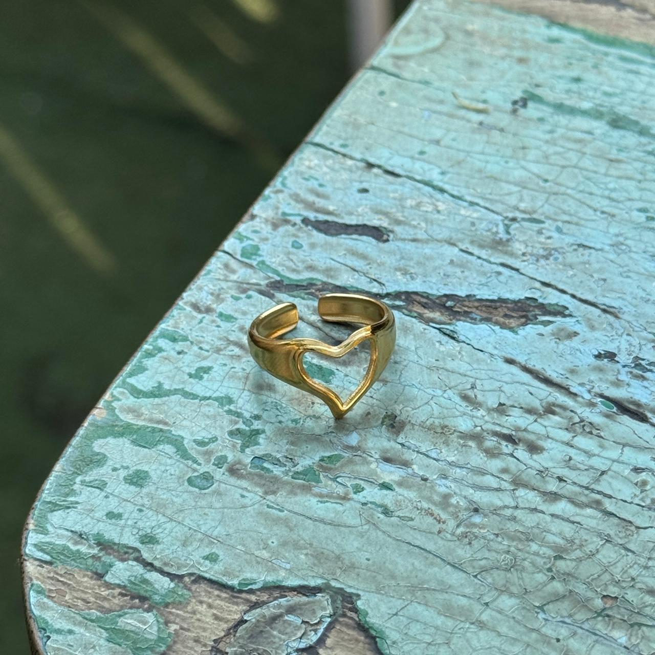 Notch Heart Adjustable Ring