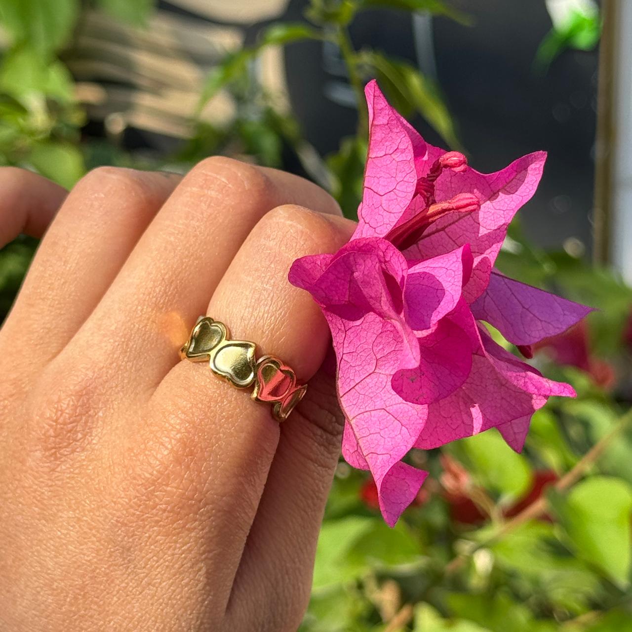 Solid Heart Adjustable Band Ring