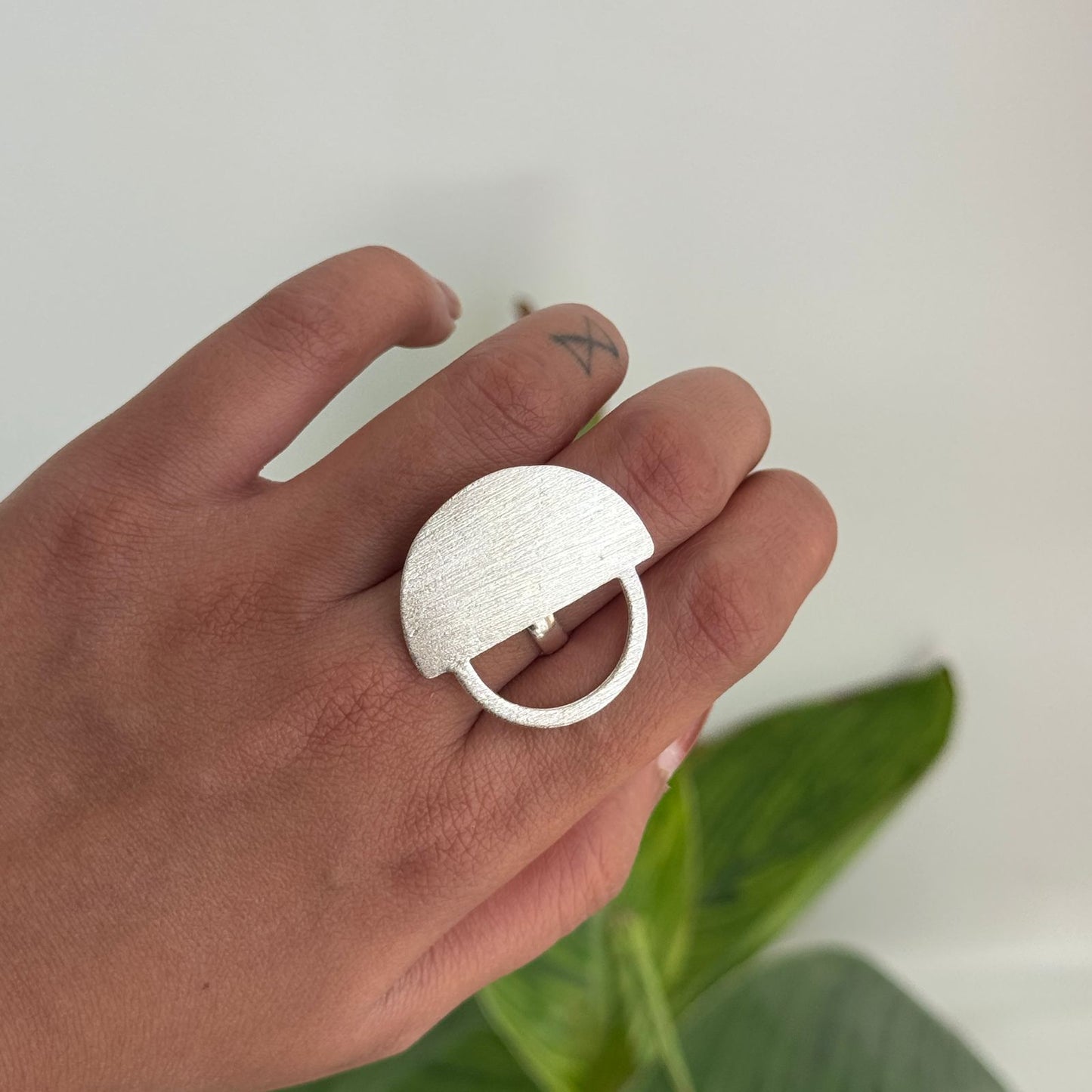 Half Circle Adjustable Ring Silver