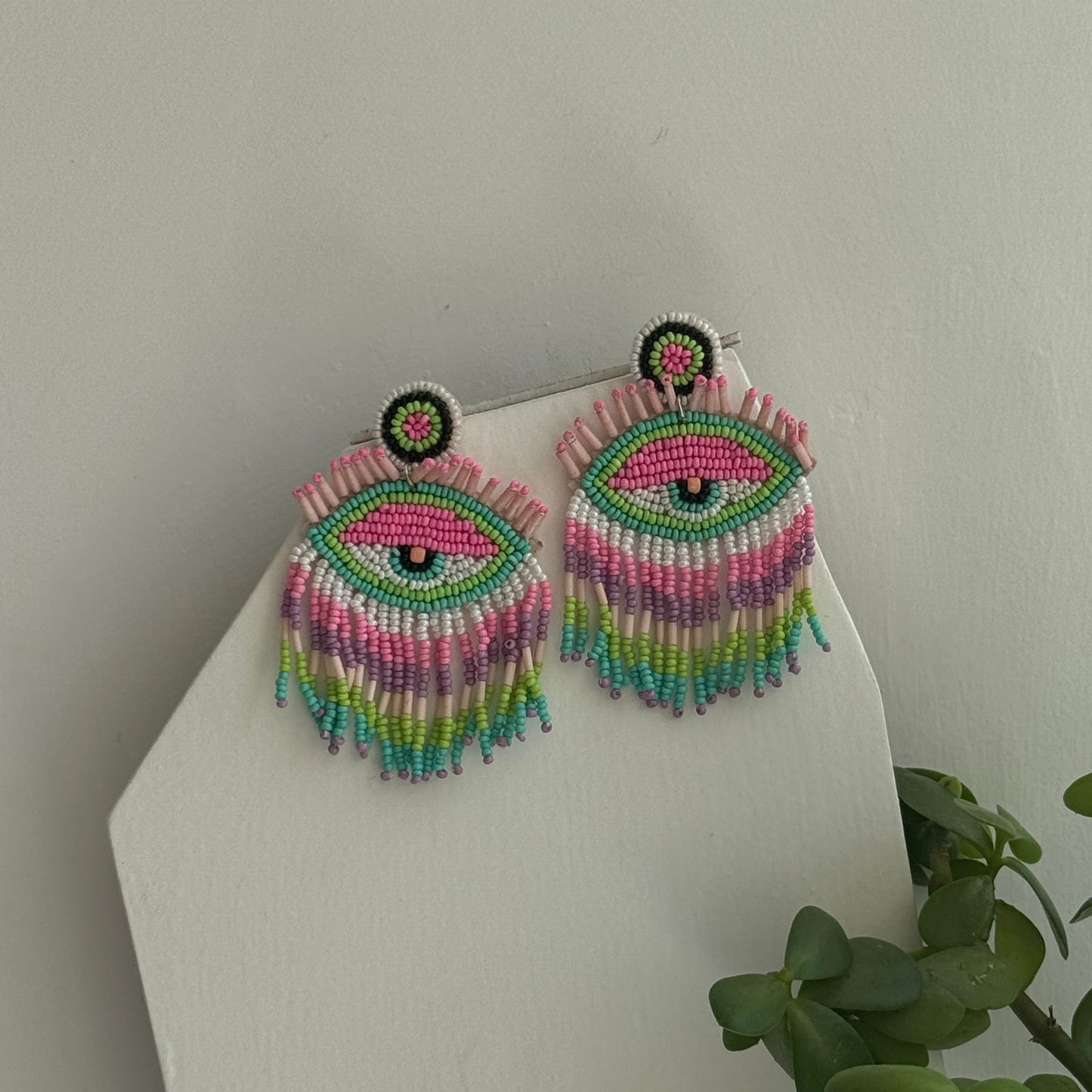 EvilEye Beaded Embroidery Earrings