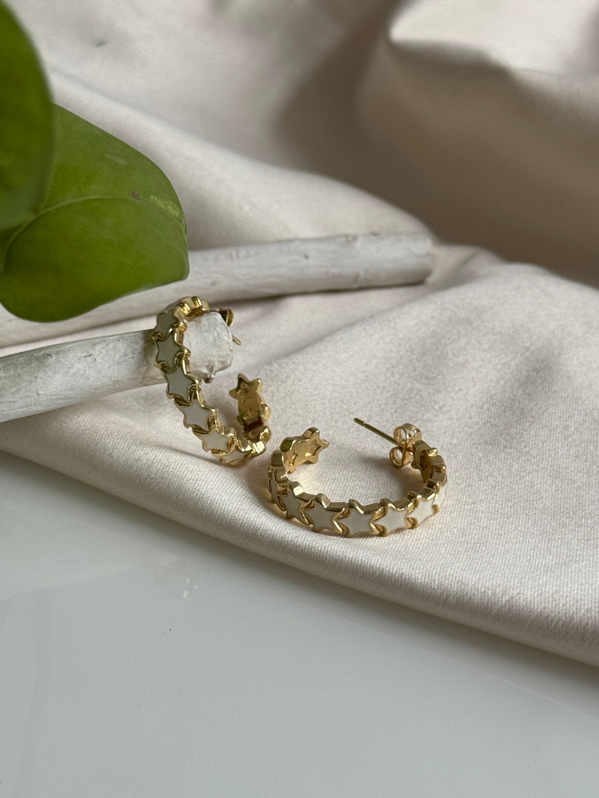 Star Enamel Hoops
