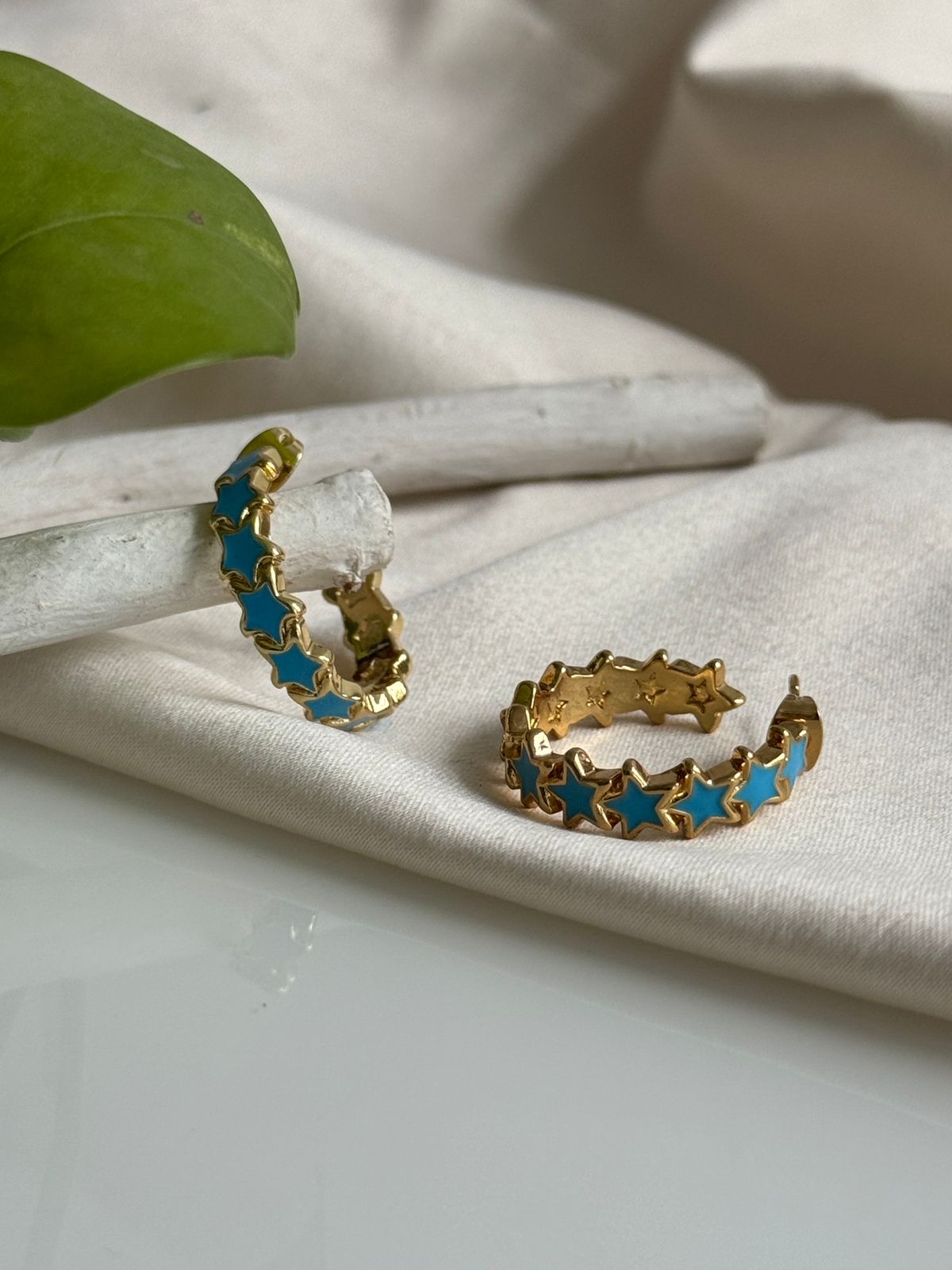 Star Enamel Hoops