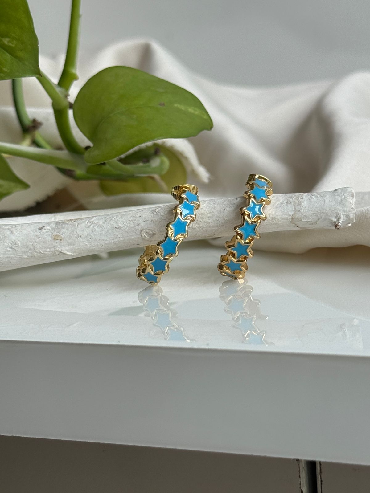 Star Enamel Hoops