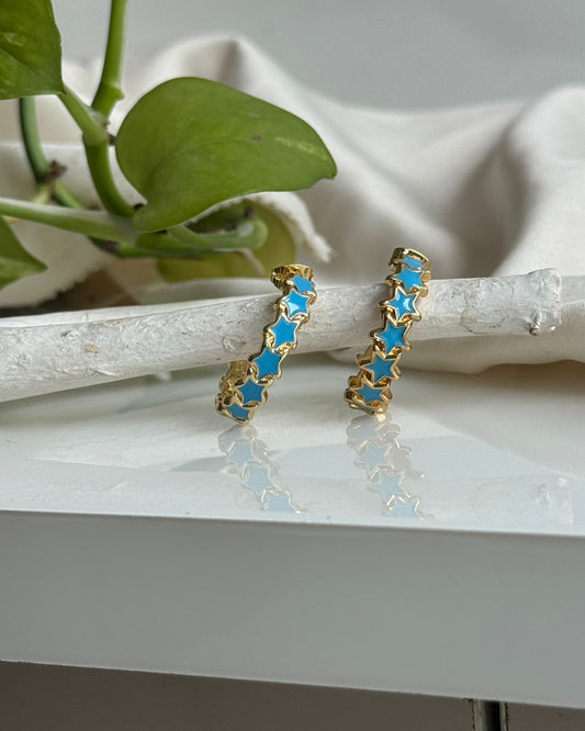 Star Enamel Hoops