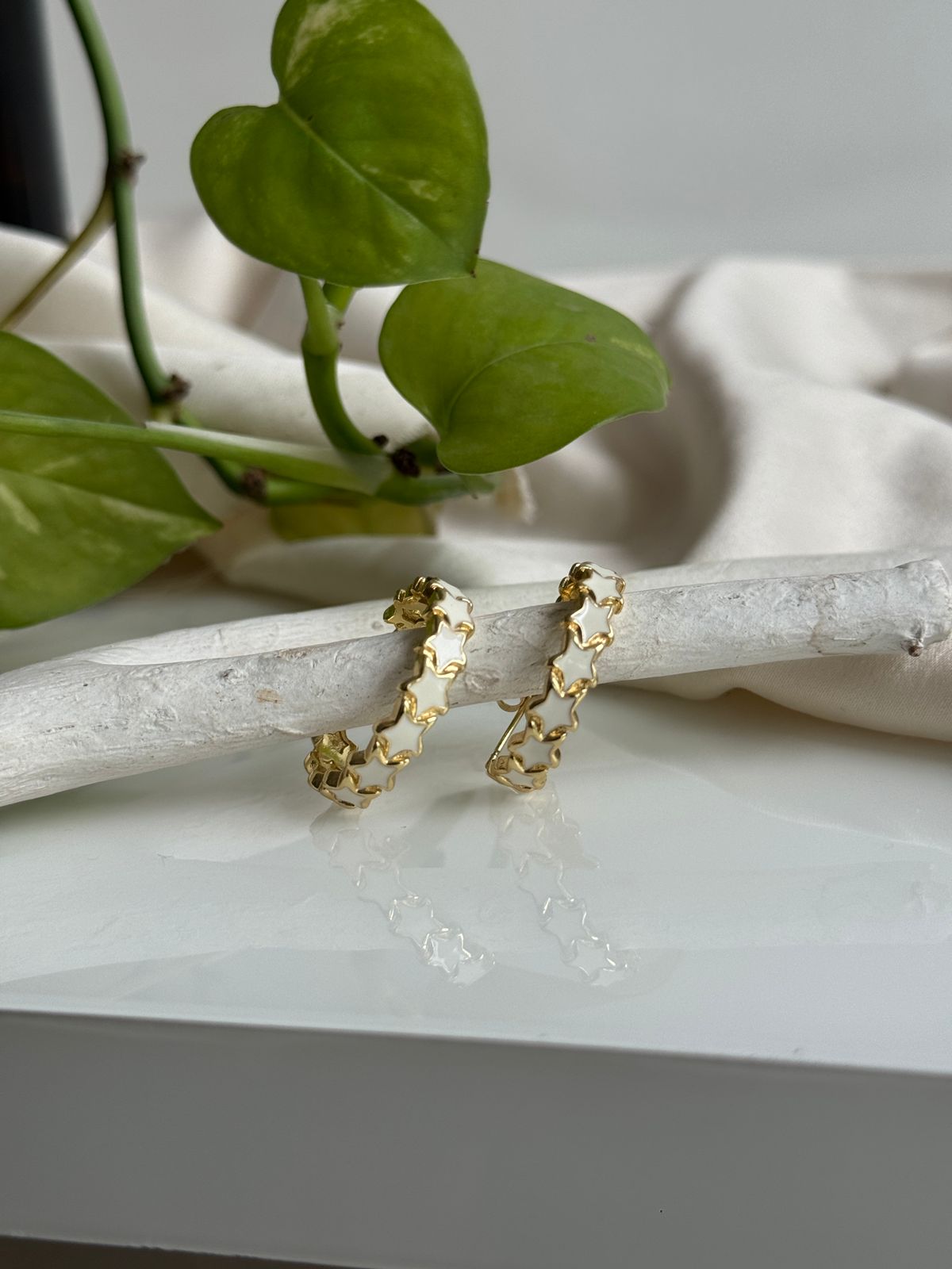 Star Enamel Hoops