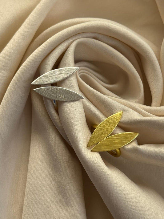 Two Leaf Adjustable Ring Duo