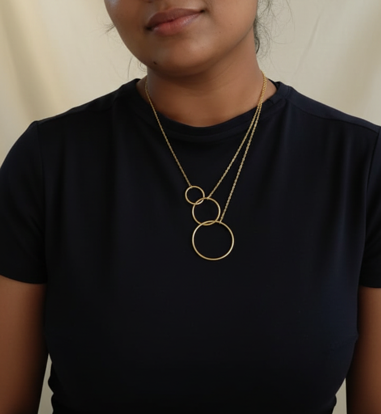 Tri Circle Statement Neckpiece