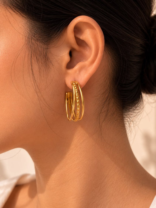 Triple Layer Hoop Earrings