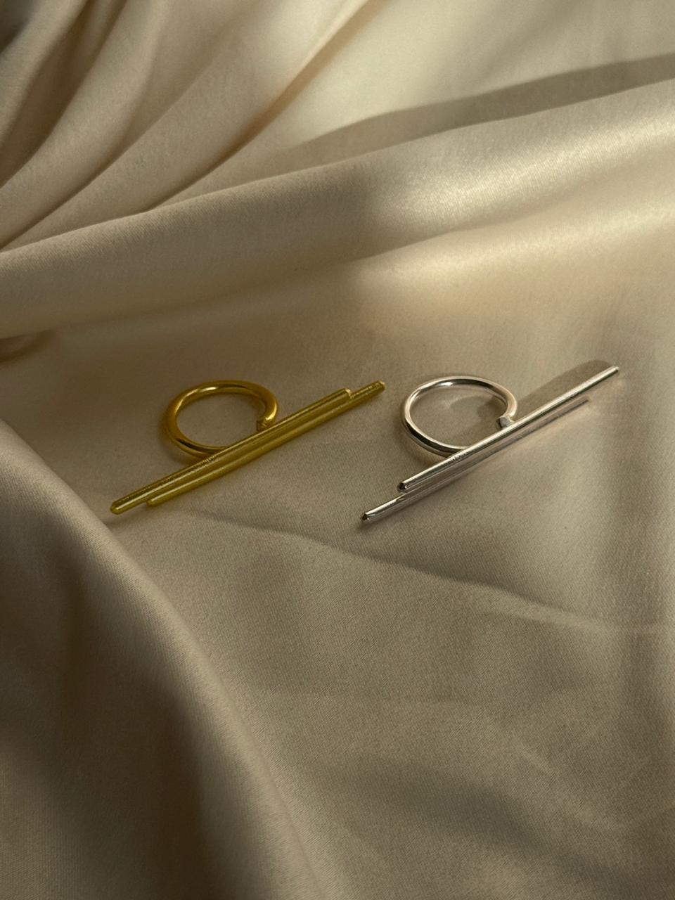 Double Bar Adjustable Ring Duo