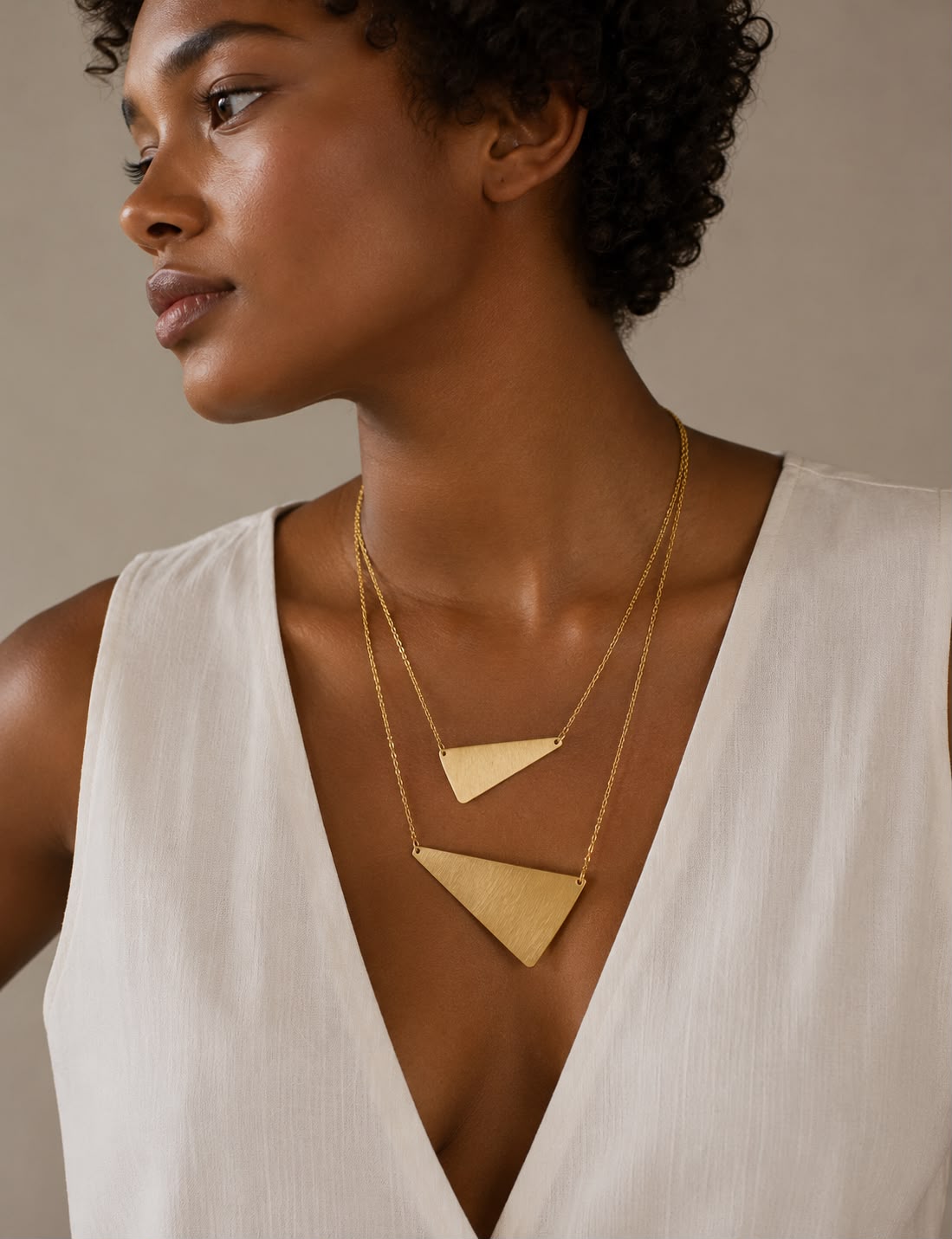 Layered Triangle Statement Neckpiece