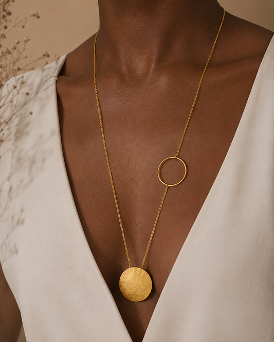 Orbit - Circle Mass 20” Long Statement Neckpiece