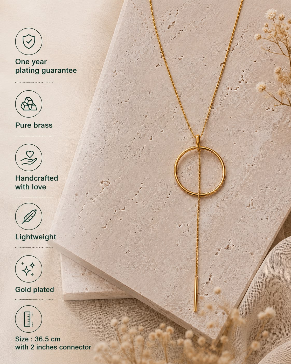 Circle Line 19” Long Statement Neckpiece