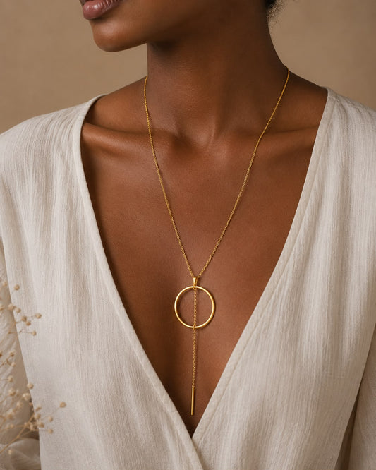 Circle Line 19” Long Statement Neckpiece
