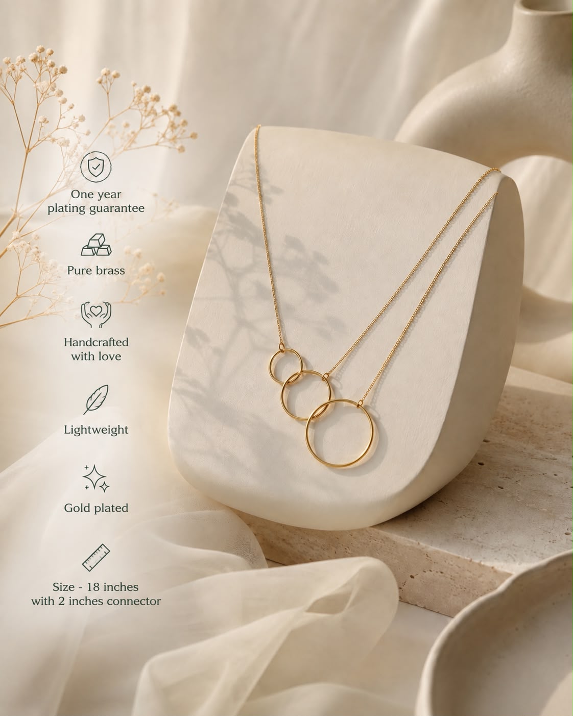 Tri Circle Statement Neckpiece