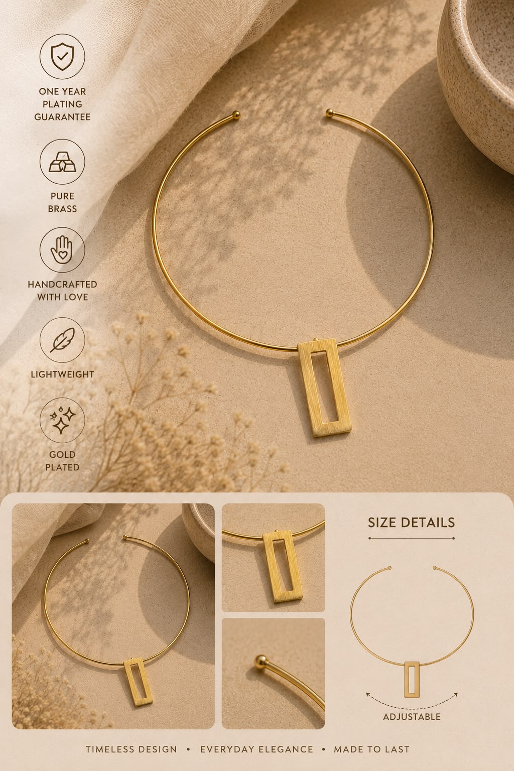 Rectangle Hasli Statement Neckpiece