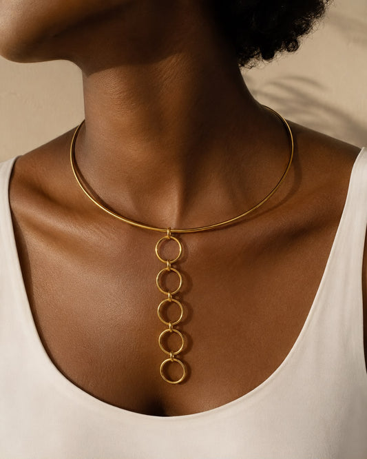 Line Of Circle Hasli Statement Neckpiece