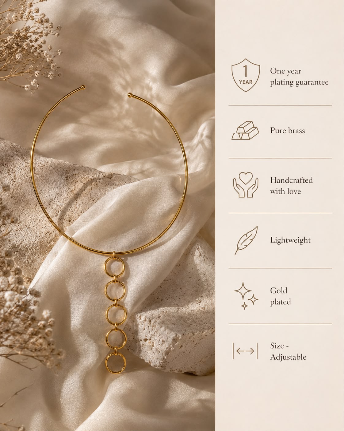 Line Of Circle Hasli Statement Neckpiece