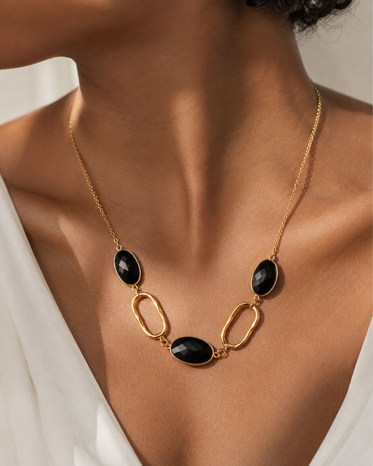 Black Tourmaline Statement Neckpiece