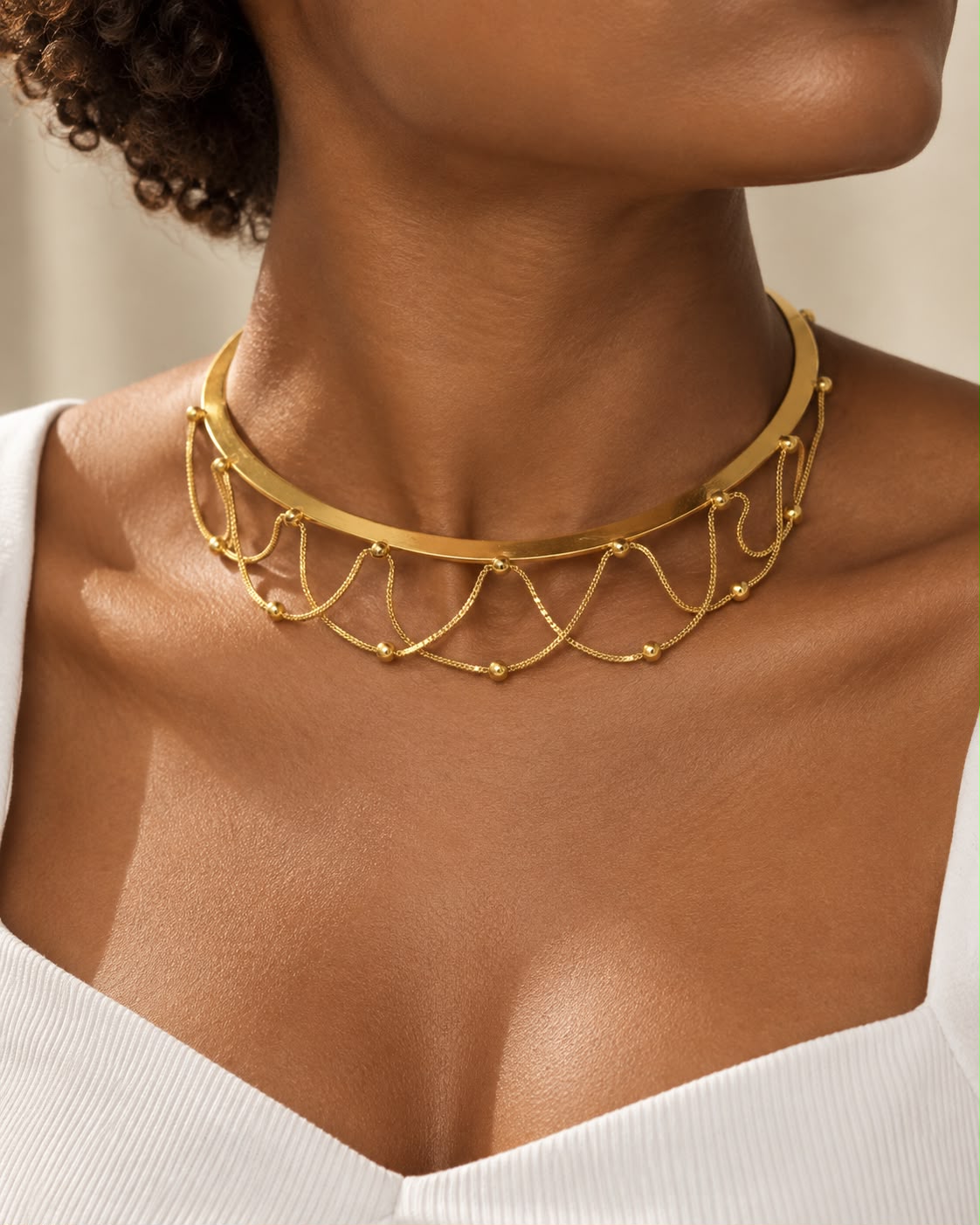 Chain Wave Hasli Statement Neckpiece