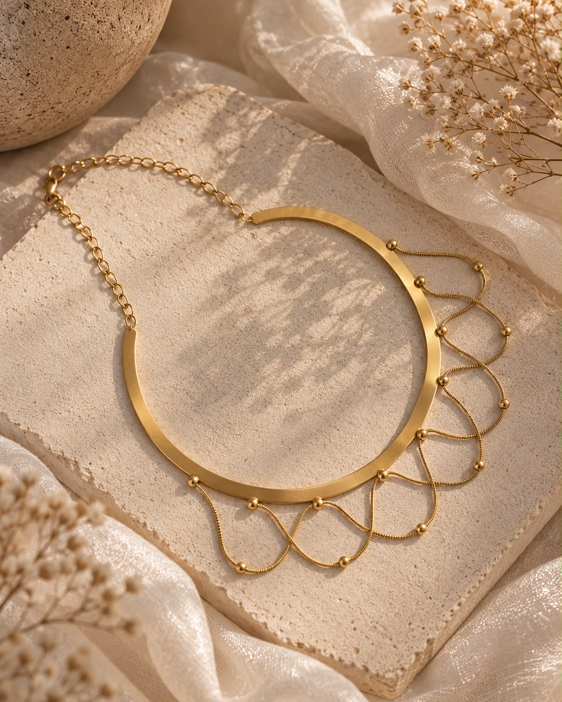 Chain Wave Hasli Statement Neckpiece