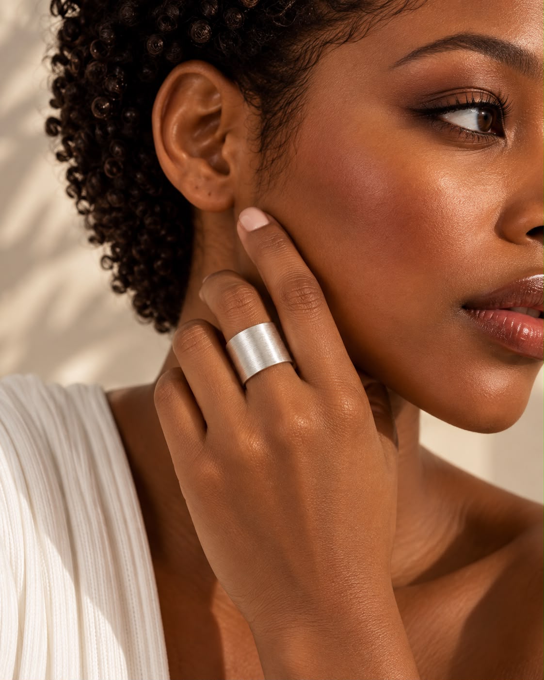 Ditalini Adjustable Band Silver