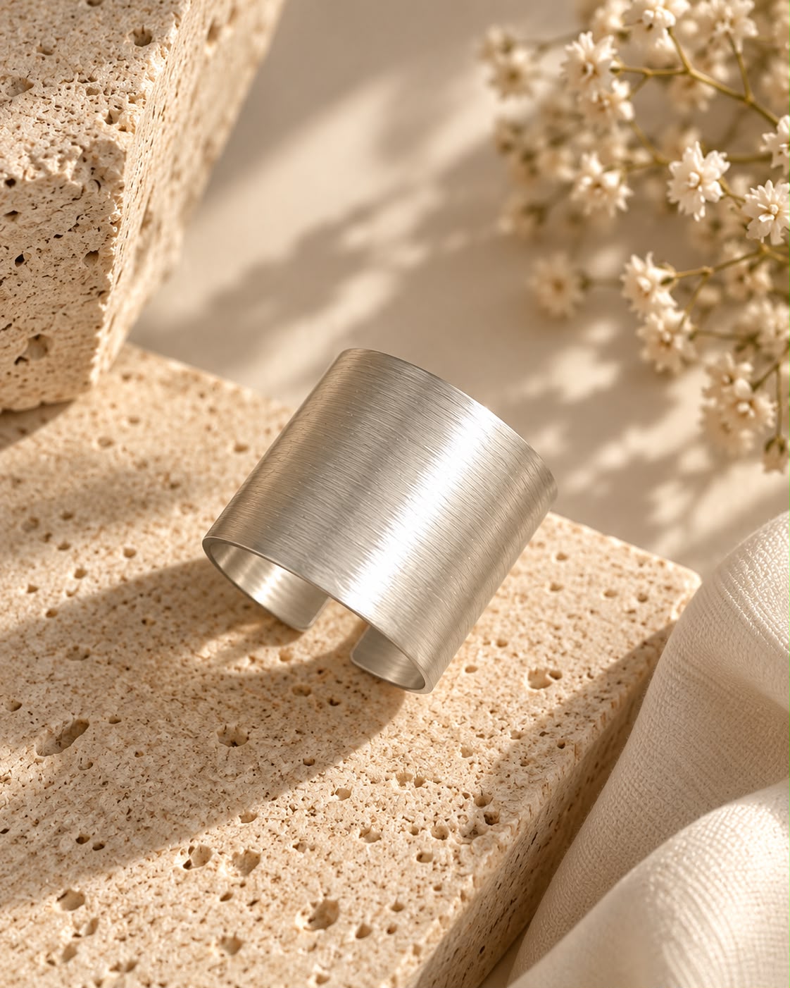 Ditalini Adjustable Band Silver