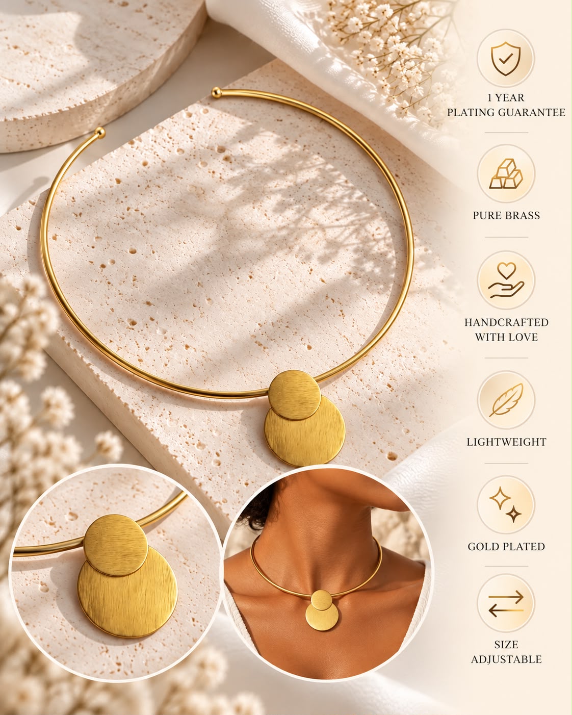 Aura Disc Statement Neckpiece