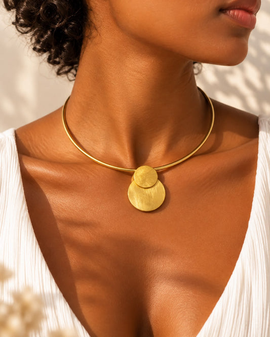 Aura Disc Statement Neckpiece