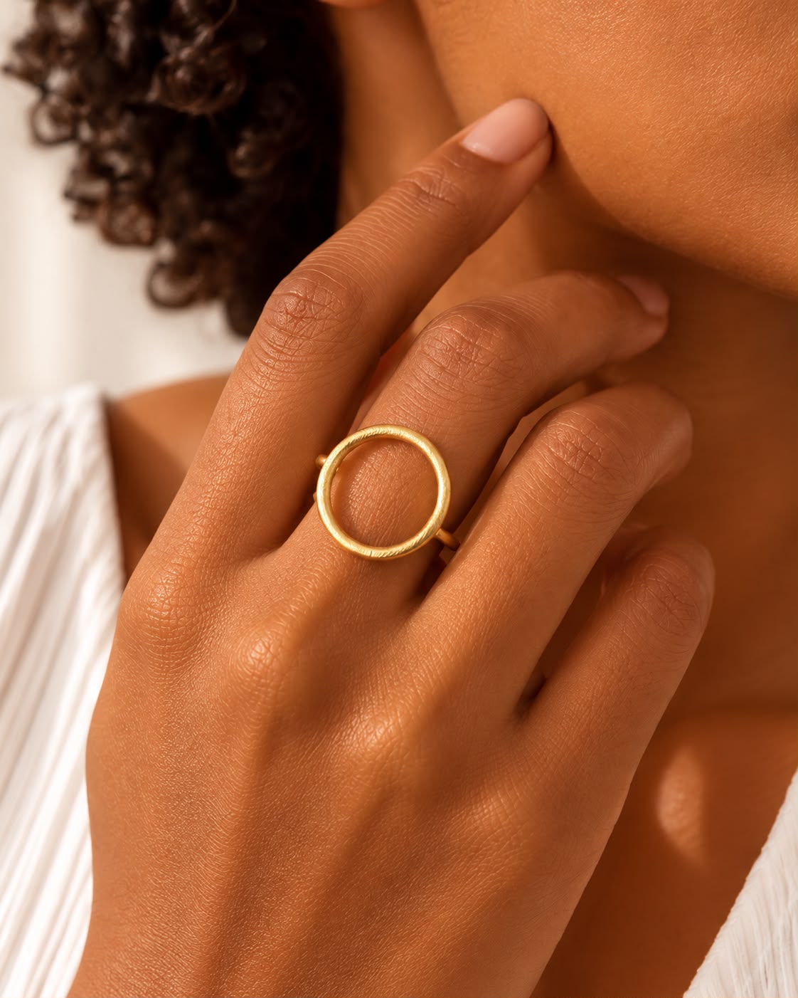Circle Adjustable Ring Golden