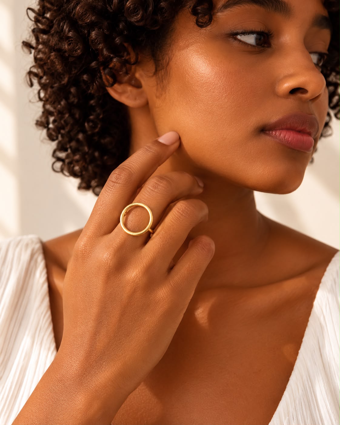 Circle Adjustable Ring Golden