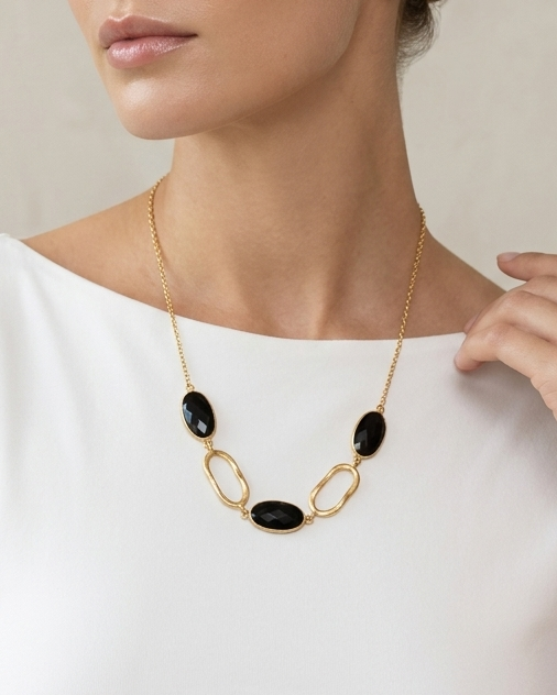 Black Tourmaline Statement Neckpiece