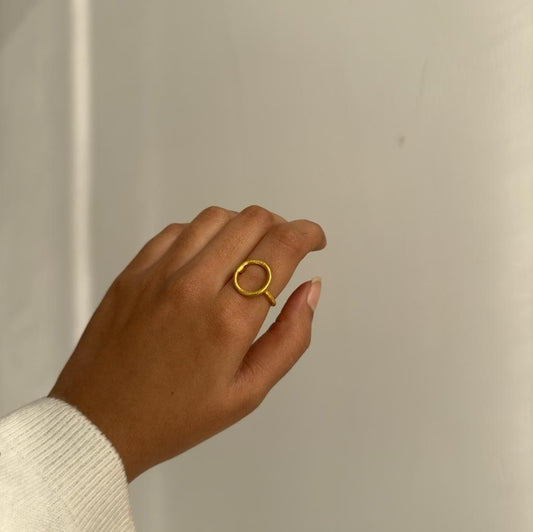 Circle Adjustable Ring Golden