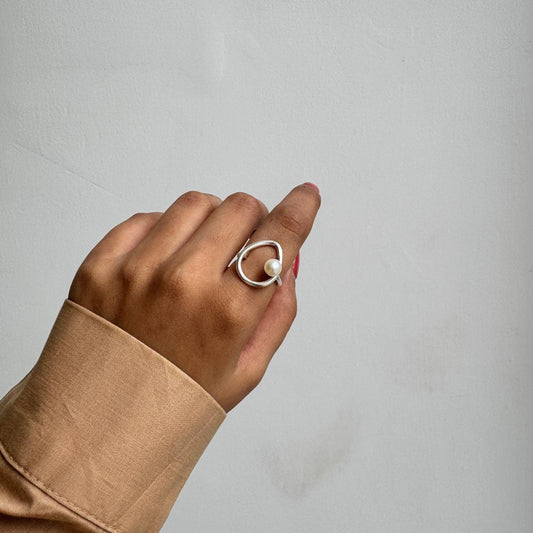 Spruce Adjustable Ring silver